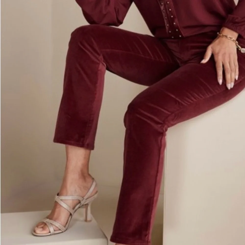 Soft Surroundings Velvet Straight Leg Pants Size 18T